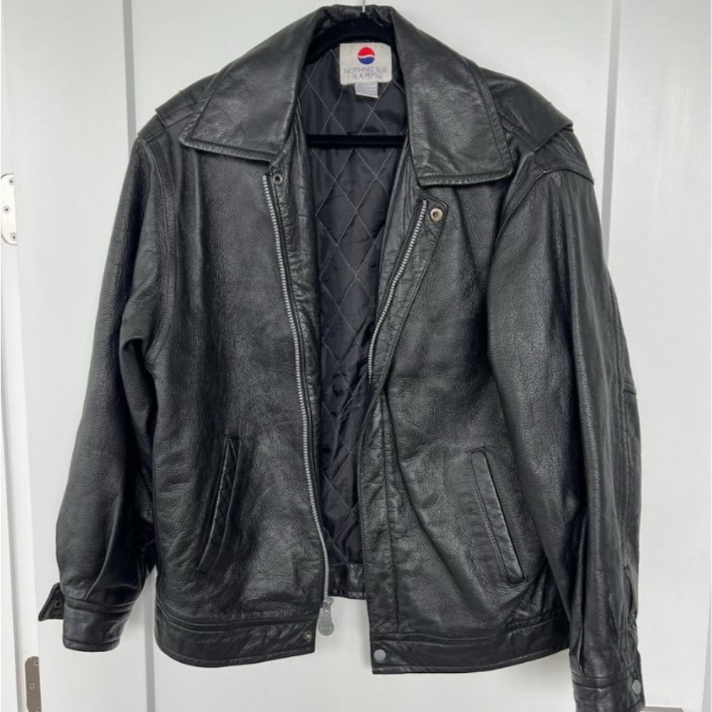 Pepsi Black Lightweight Shirt Jacket with Wide Collar